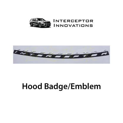 Police Interceptor Hood Badge/Emblem "INTERCEPTOR"